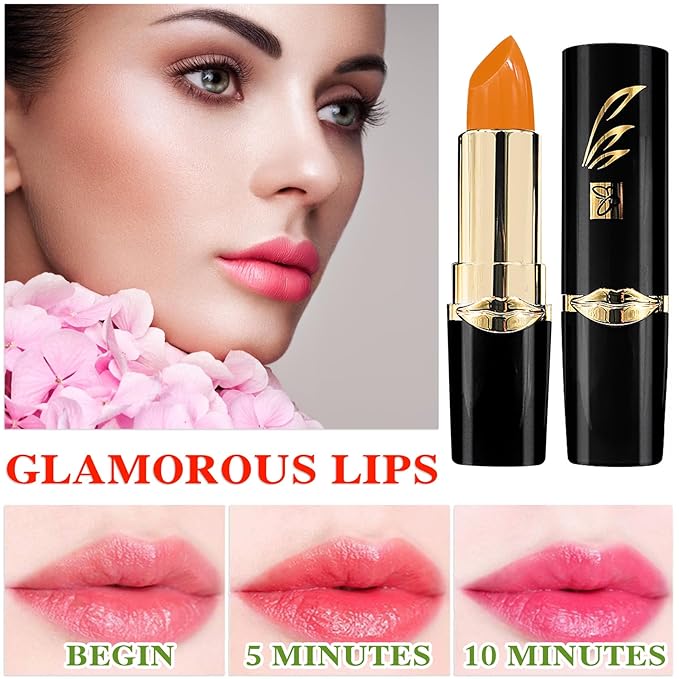 3 Pcs Temperature Color Change Lipstick,Long Lasting Nourishing Moisturizing Lipgloss,Magic Temperature Color Changing Lipstick,Lip Gloss,Waterproof Matte Lip Balm Makeup AB005