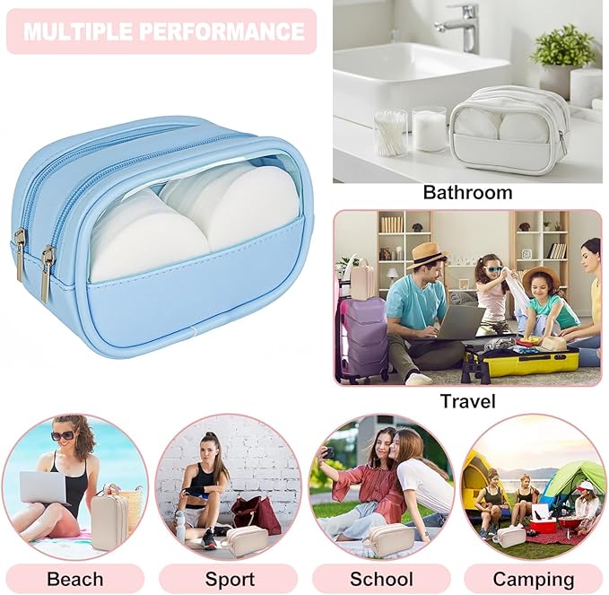 Portable Cotton Round Swab Organizer Case,2 in 1 Travel Cotton Pad Qtip Holder,Portable Storage Case for Floss Picks,Hair Tie Organizer,Bathroom Storage Organizer Qtip Dispenser Swabs Dispenser