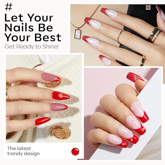 modelones Red Gel Nail Polish Set - 6 Colors 2025 Christmas Winter Ruby Glitter Cat Eye Magnetic Gel Polish Burgundy Red Sparkle Bloody Nail Polish Kit Soak Off LED Thanksgiving Nail Art DIY Gift