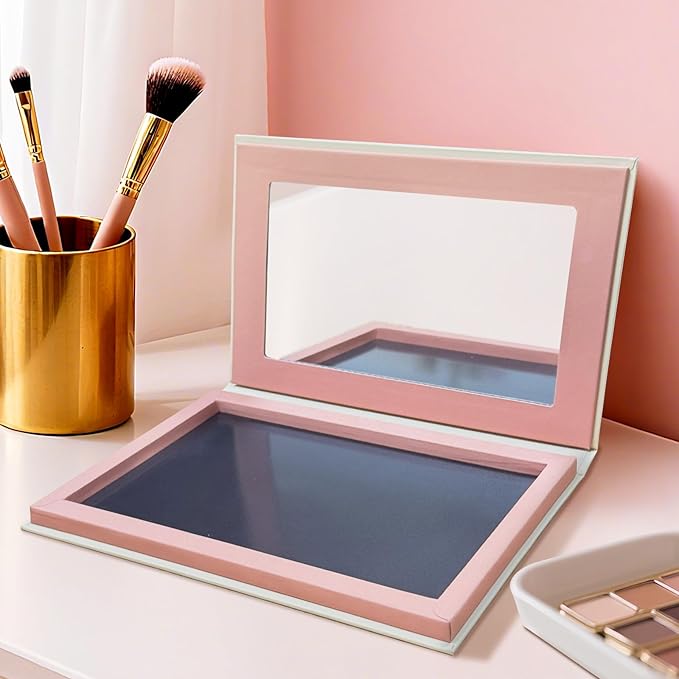 Magnetic Eyeshadow Palette, Empty Makeup Palette Organizer with Mirror Inside, Oil-Painting Decorated Art Paper Palette (Your Art)