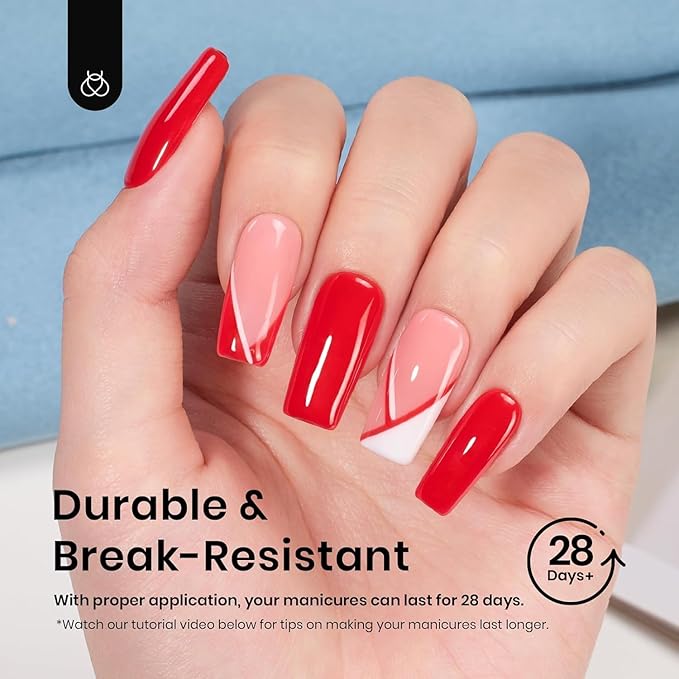 Beetles Gel Nail Tips Etch-X, Square Medium, 288Pcs 12 Sizes, Pre-Etched Half Matte Soft Acrylic False Nail Tips Full Cover Easy DIY Fake Press On Fall Nail Extension Salon Gift for Women