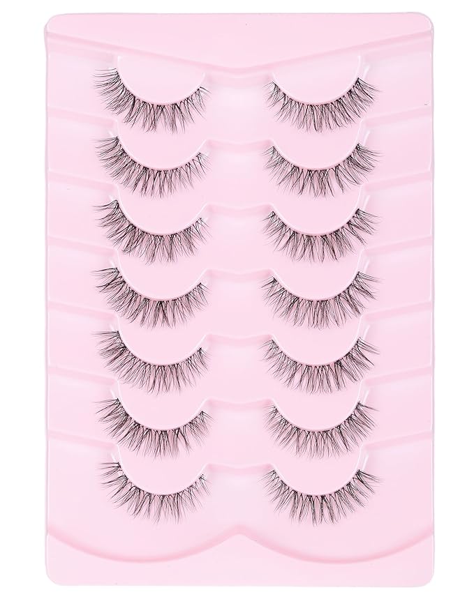 Natural Lashes Cat Eye False Eyelashes Wispy Eye Lashes Wispies Eyelashes C Curl Fake Eyelashes Natural Look Clear Band Lashes