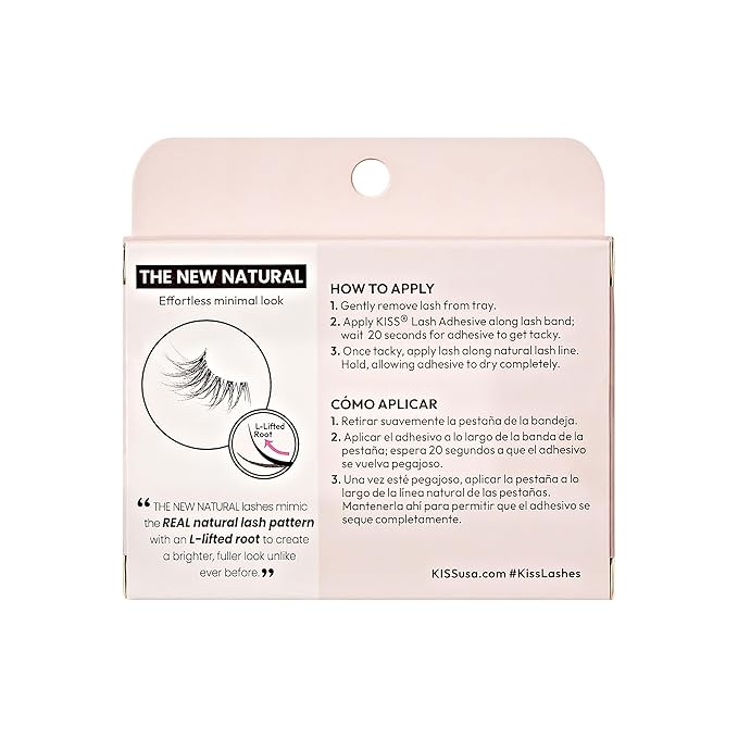 KISS The New Natural Effortless Minimal Look False Eyelashes 12mm, Half Strip Lash Single Pack, NNH02, 1 Pair