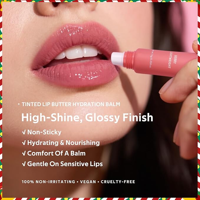 KIMUSE 3 Pack Tinted Lip Butter Hydration Balm, Hydrating Lip Treatment with Hyaluronic Acid & Vitamin E, Tinted Lip Balm for Instant Moisture, Shine & Hydration, Supple Lips, Vegan & Cruelty-Free
