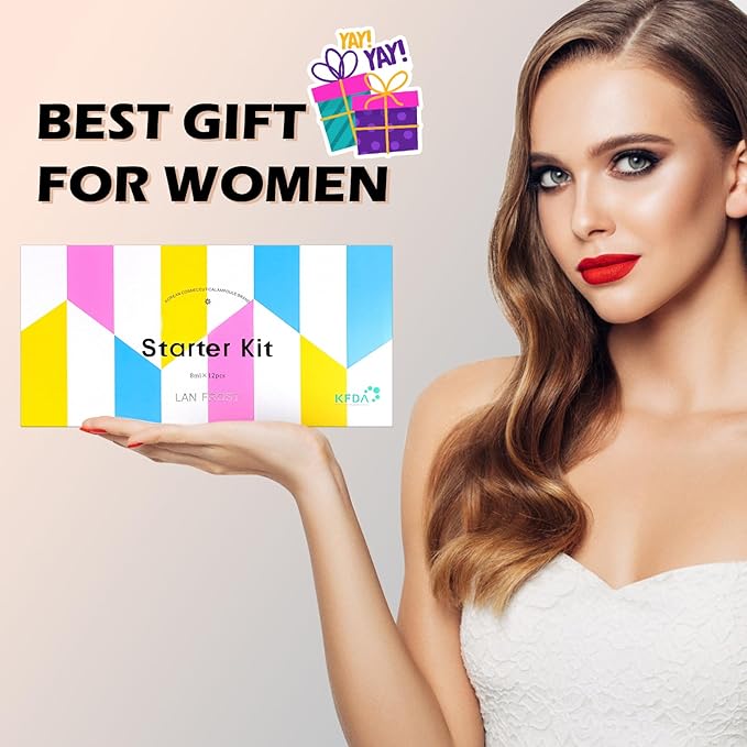 BB Facial Glow Serum Starter Kit Hyaluronic Acid Essence Foundation Skin Care Kit 0.27oz 6 Vials, Combined With Niacinamide and Peptides To Brighten Skin Tone Anti-Aging Foundation 6-Color(Multicolo)