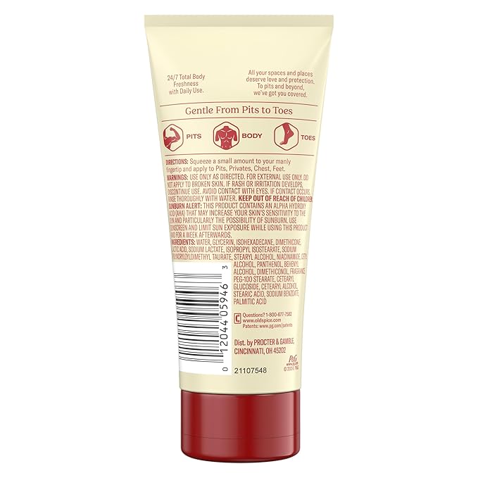 Old Spice Whole Body Deodorant for Men, Total Body Deodorant, Vanilla + Shea, Aluminum Free Deodorant Cream for 24/7 Freshness // Dermatologist Tested Whole Body Deodorant, 3.0 oz