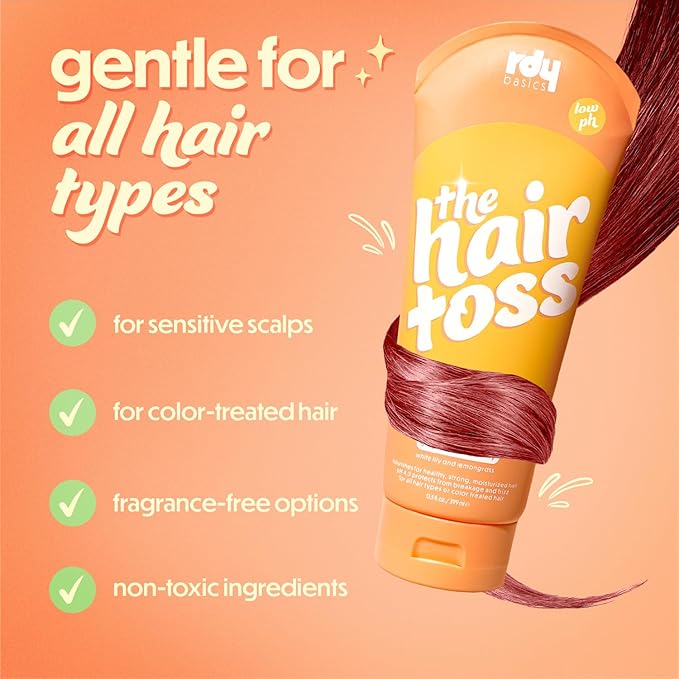 The Hair Toss Men & Women Shampoo And Conditioner Set 13.5floz/7floz - White Lily & Lemongrass - Formulated 4.5pH Moisturizing Paraben and Sulfate Free Shampoo and Conditioner Set, Hair Care Sets