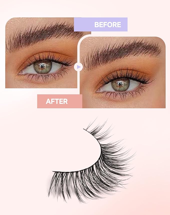 Natural False Eyelashes Strip Natural Look C Curl Wispy Lashes Wispy-01