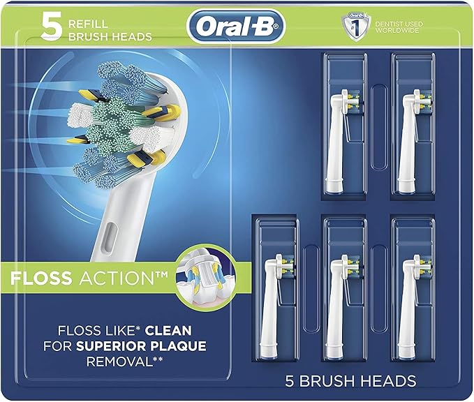 Oral-B FlossAction Electric Toothbrush Replacement Brush Heads Refills, 5 Count