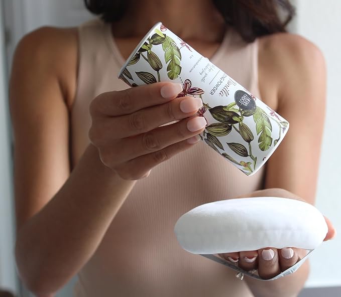 Herb & Root Body Powder Gift Set- Oprah's Favorite Things, 3 Talc-Free Scents: Lavender, Rose, Vanilla, Large Puff