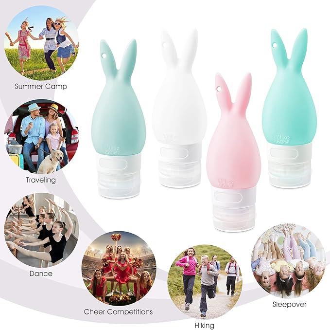 INSFIT Portable Travel Bottles, TSA Approved Leak Proof Containers for Toiletries, BPA Free Refillable Accessories for Shampoo, Body Wash, Liquids (4 Pack)