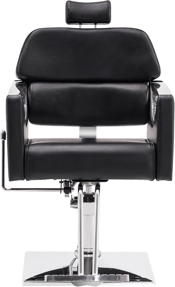 BarberPub Classic Recliner Leathern Barber Chair Heavy Duty Hair Spa Salon Styling Beauty Equipment 3126 (Black)