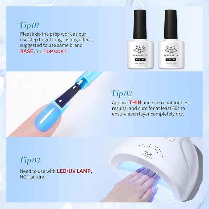 Born Pretty Jelly Gel Nail Polish Christmas Neon Gel Polish,Hot Pink Purple Blue Green Yellow 6Colors Translucent Effect,Soak Off U v LED Light Cure Nail Art Kit for Salon Manicure and DIY at Home