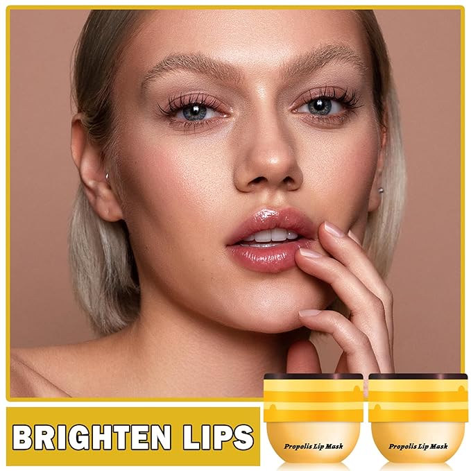 2PCS Bee Lip Balm Honey Pot Honey Lip Balm Sleeping Lip Mask Silky Hydrating Bee Lip Balm Lip Mask Overnight Lip Care Products