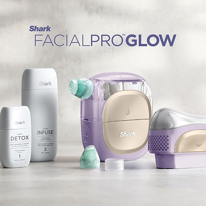 Shark FacialPro Glow at-Home Hydro-Powered Facial System with DePuffi Hot & Cold Therapy – Professional Spa Skincare Device for Pore Cleansing, Hydration, & Radiant Glow, Lilac, FH320PL