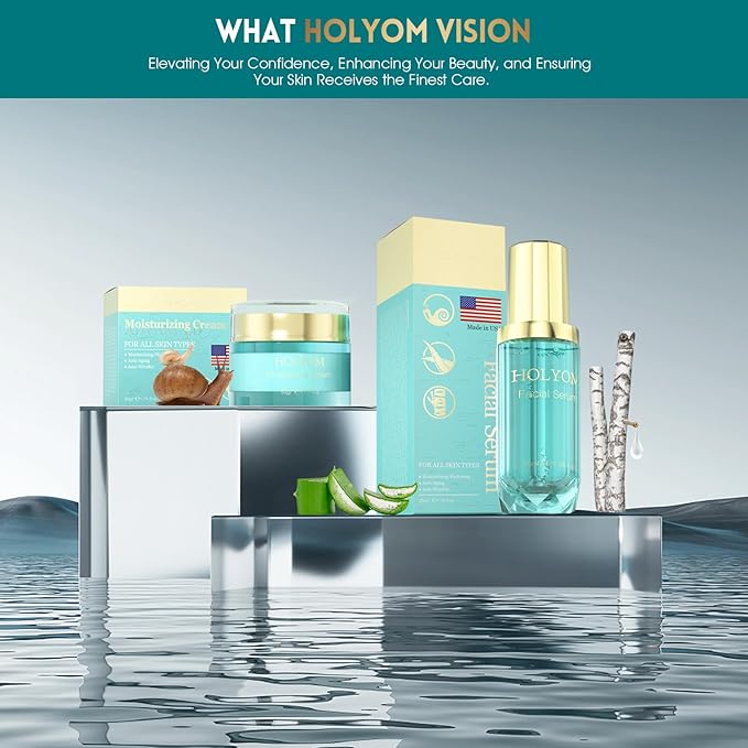 Snail Mucin Face Serum with Hyaluronic Acid – Anti-Aging Facial Serum for Fine Lines, Wrinkles & Dull Skin – Hydrating & Firming Essence for All Skin Types, 1.18 fl oz