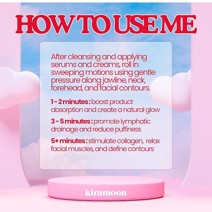 Kiramoon Reset Roller to Boost Skincare Absorption, Reduce Puffiness, Relax Jaw Muscles, and Promote Collagen. Anti-Aging and Relaxing Silicone, Gifts for Her