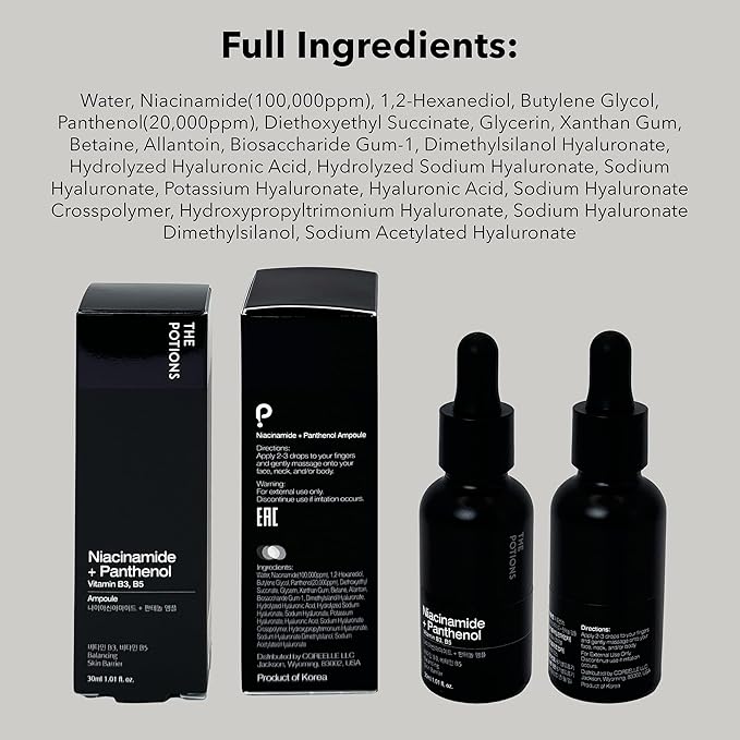 The Potions Niacinamide + Panthenol Ampoule 30ml - Made in Korea