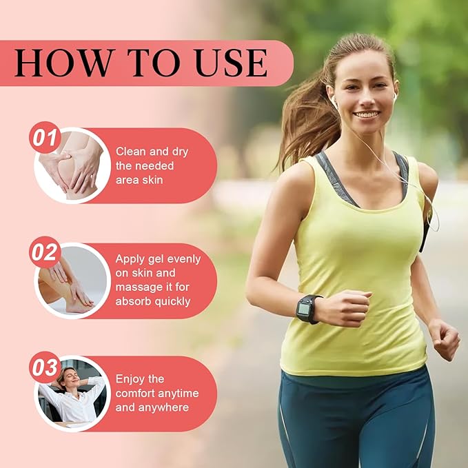 Joint Gel, Soothing Massage Cream, Joint Soothing Comfort Gel for Back, Neck, Keen, Muscle, and Foot, Absorb Quickly, Natural and Non-Greasy, 4.23OZ