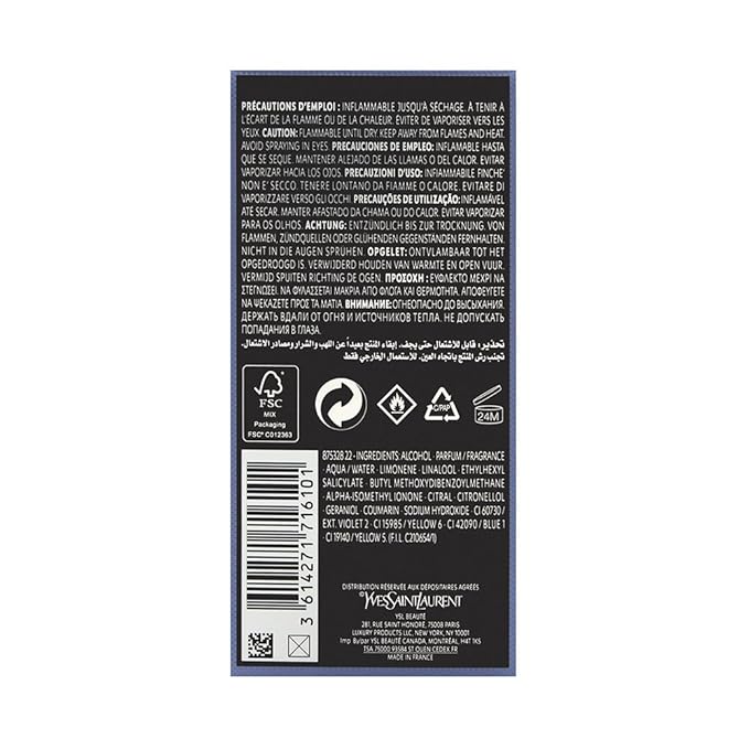 Yves Saint Laurent Y Eau De Toilette Spray 60ml/2oz, Multi, 2.0 Ounce