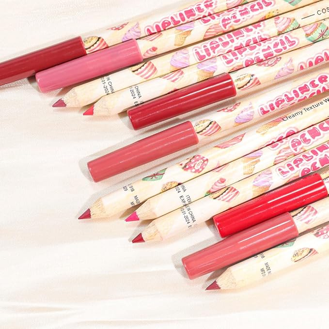 Matte Lip Liner Pencils Pack Set, Natural Nude Brown Lipliner Bundle, Highly-Pigmented Pencil For Shaping & Sculpting Lips, Creamy Matte Labiales, Cool Tone Neutral Pink Lip Makeup