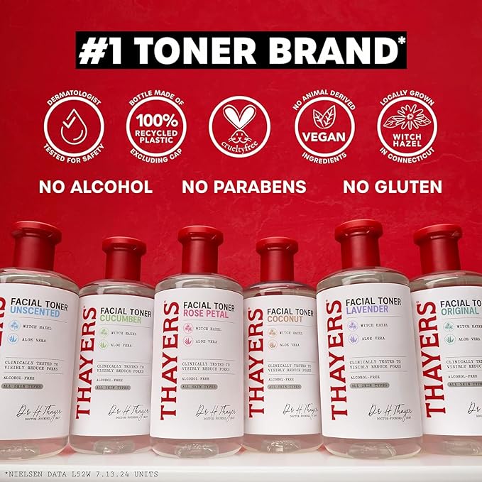 THAYERS Milky Face Toner Skin Care with Snow Mushroom and Hyaluronic Acid, Natural Gentle Facial Toner, for Dry and Sensitive Skin, 355mL