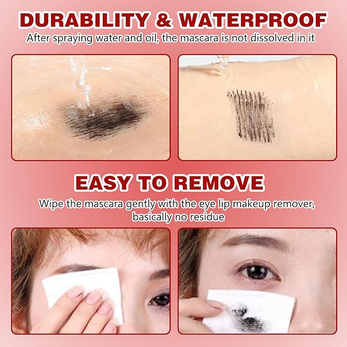 Mascara for Older Women 60 Plus, Lash Mascara, Waterproof, Flake & Smudge Resistant, Volume and Length for Mature Women with Thinning Lashes, hypoallergenic - 2Pcs (Brown)