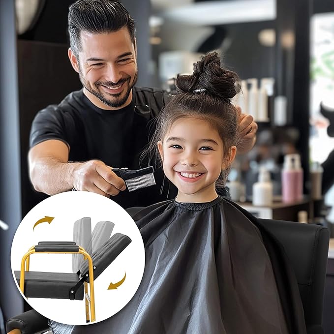 Winado Auto Recline Shampoo Chair, Portable Salon Barber Chair with Tilted Backrest, Heavy Duty Spa Beauty Equipment for Hair Stylists, Tattoo Artists, Cosmetologists, Gold