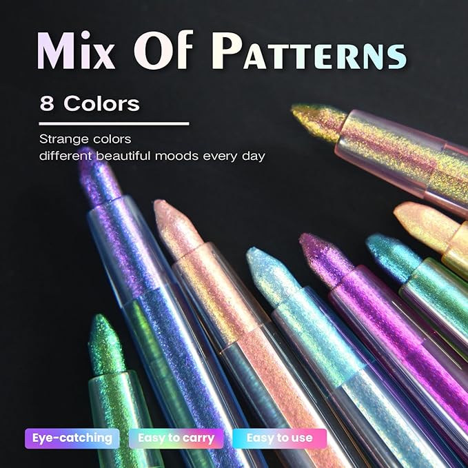 Multichrome Eyeliner Gel Pencil,Waterproof Long-Lasting Vegan Cruelty Free Eye Liner,Shifting Colors Eyeliner Pen (EL-07)