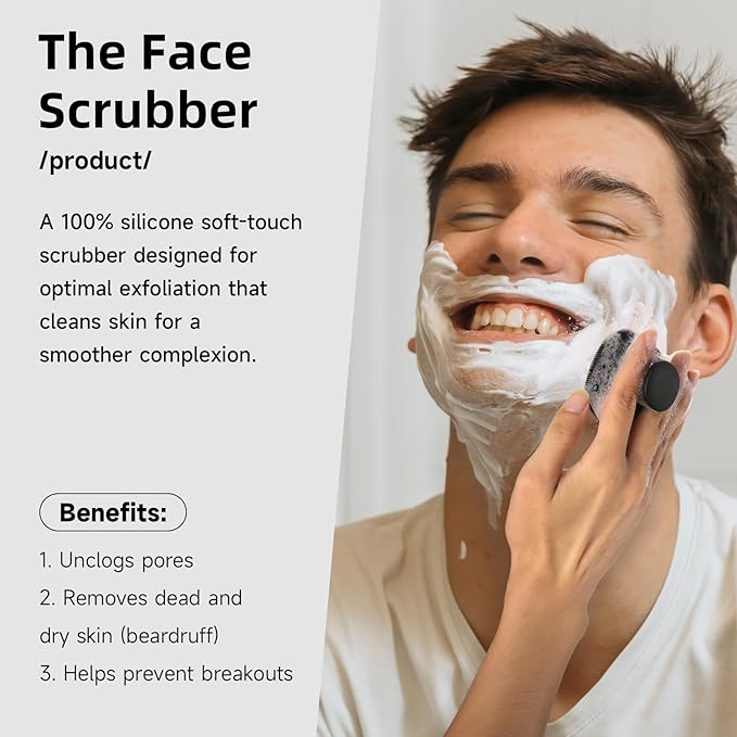 Silicone Face Scrubber Exfoliator Brush, Gentle Face Scrub Wash Brush for Women and Men, Manual Facial Cleansing Exfoliating Brush
