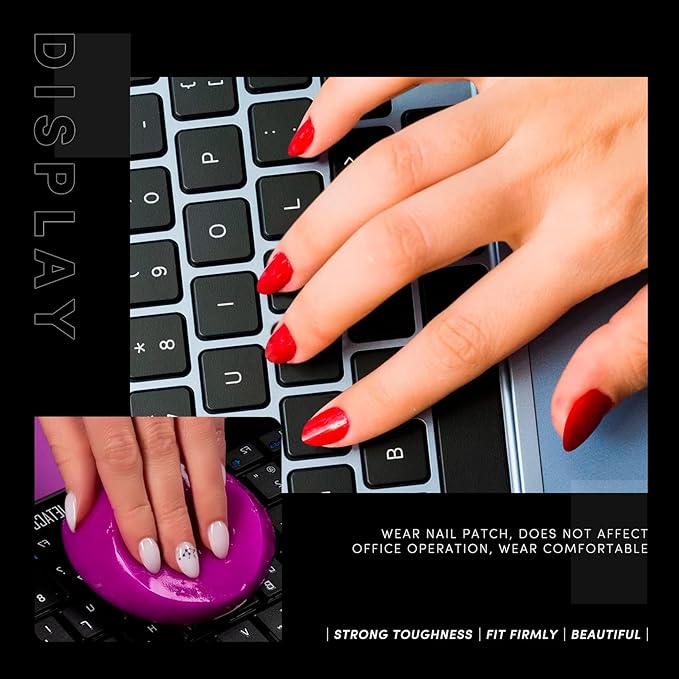 krofaue Almond Nail Tips 240pcs - Half Matte Short Press On Nails, 12 Sizes Pre-Shaped Extra Short Clear Tips for Full Cover Nail Extensions DIY