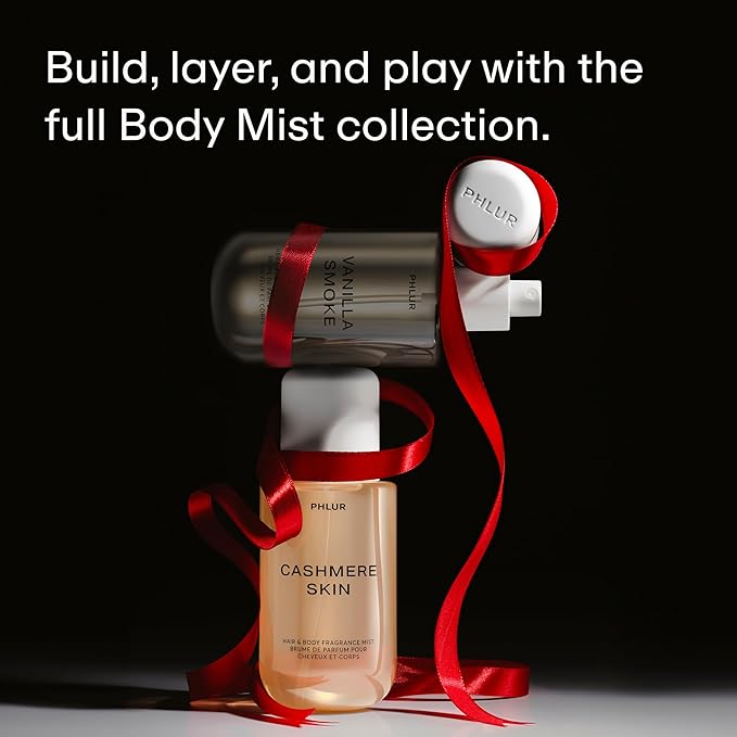 PHLUR Cashmere Skin Body Mist - Hair & Body Fragrance Mist - Body Spray with Cashmere, Cream, Vanilla, Almond, Santal, & Musk (8 Fl Oz)