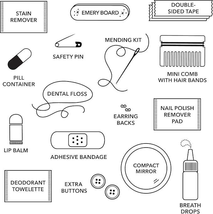 Pinch Provisions Purple Periwinkle Minimergency Kit, includes 17 Travel-Sized Cosmetic Essentials, Convenient for Purses, Emergency Beauty Accessories, Gifts for Holiday’s & Birthday’s