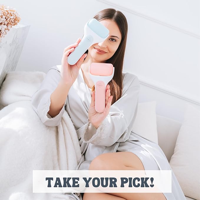 Eli with Love Ice Roller for Face Premium Facial Ice Roller with Carry Case and 2X Rollers for Long Lasting Cold - Eye Roller for Puffy Eyes & Cold Massage for Migraines (Pink (with case))