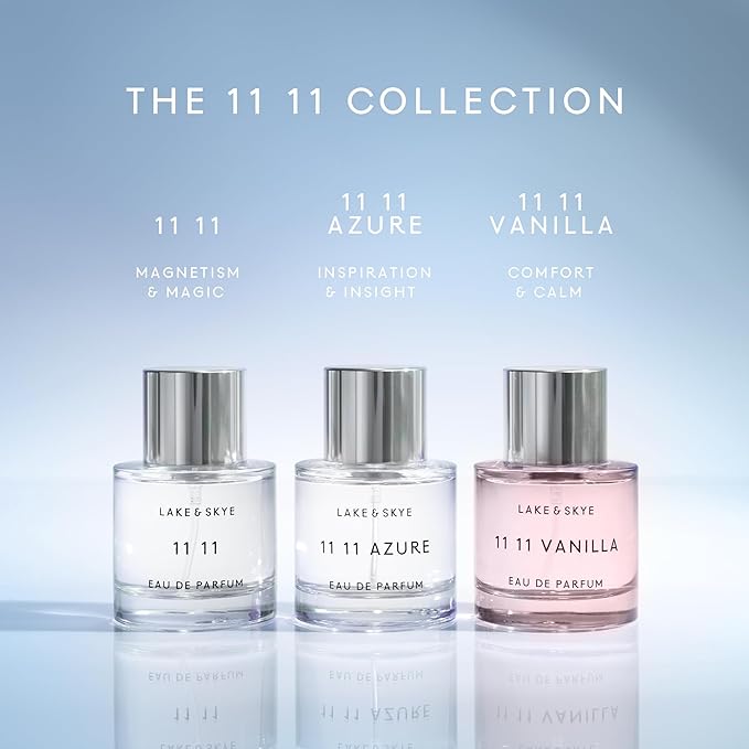 Lake & Skye 11 11 Vanilla Fragrance Oil Rollerball 0.33 fl oz (10ml), Unisex Perfume, Vanilla, Sheer Amber and Apple Notes, Soft and Warm Scent, Oil-Based Formula, Long Lasting Fragrance