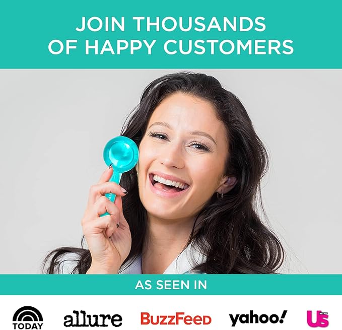 Ice Globes for Face, Freezer Safe and Highly Effective Facial Globes for Daily Beauty Routines, Face Roller to Reduce Puffiness, Enhance Circulation and Complexion (Blue, No Glitter)