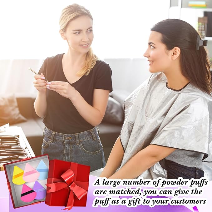 Skylety 120 Pieces Powder Puff Soft Triangle Makeup Puff Sponge Beauty Puff for Loose Powder Cosmetic Foundation Blender Dry Contouring Tools Women Thanksgiving Christmas Gift, 5 Colors (Bright Color)