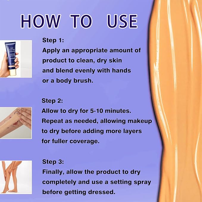 Body Coverage Perfector, Tattoo Cover Up Makeup, Waterproof, Leg & Body Makeup, Transfer-Resistant Perfector Skin Coverage, Long Lasting (1pc)