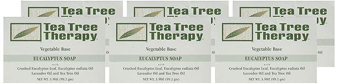 Tea Tree Therapy Vegetable Base Bar Soap, Eucalyptus, 6 Count