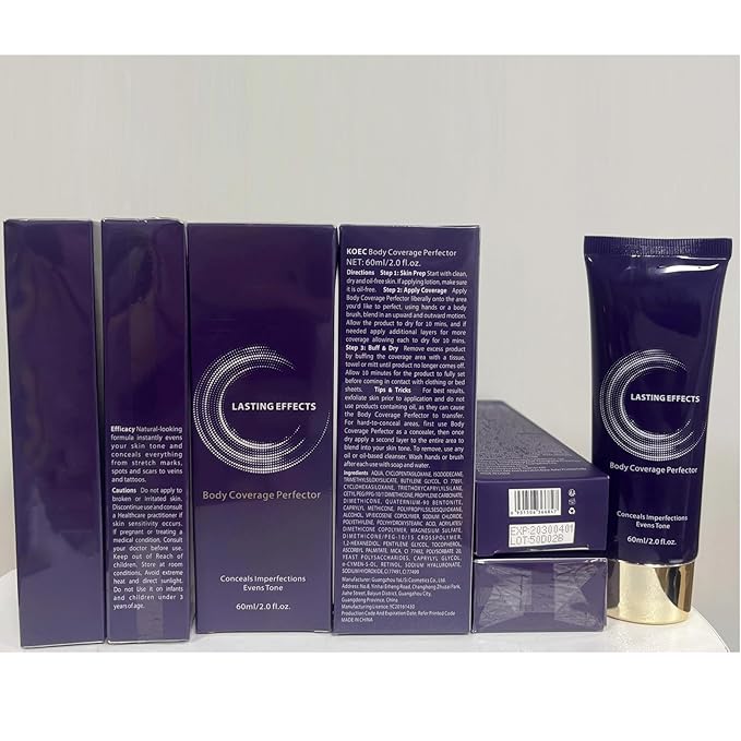 Body Coverage Perfector, All Over Complexion Perfector with Brush, Sweat-Resistant Transfer Proof Leg & Body Makeup, Tattoo Cover Up Makeup