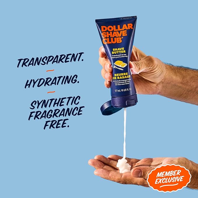 Dollar Shave Club | The Member Exclusive Shave Set | 4 Swift Rinse Refill Cartridges, 1 Handle (Black), 1 Shave Butter 3 ounce, 1 Razor Cover