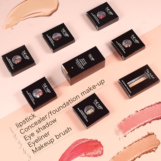 Portable Professional Makeup Kit,Mini Professional Makeup Kit Eyeshadow Palette Lip Gloss Concealer,Lipstick shape and size,7 Color