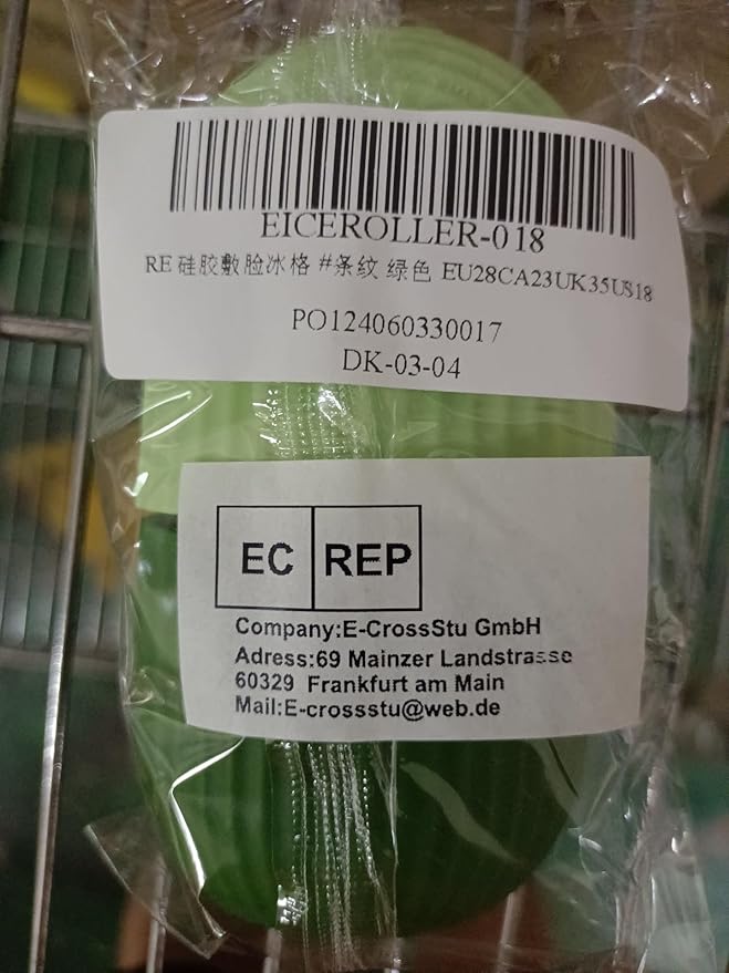 Ice Face Roller, Reusable Silicone Mold Face Massage Eye Facial Beauty Skin Care Tools Apply Ice for Shrink Pores Anti Wrinkle Reduce Puffiness Improve Skin Elasticity, Striped, Green