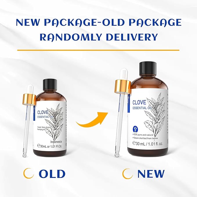 HIQILI 1 Fl Oz Clove Oil for Teeth and Gums, Oral Care, DIY Clean Spray, Aromatherapy, 100% Pure Natural Premium - 30ml