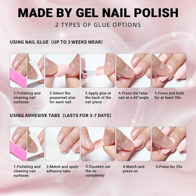 Wooyas Press on Nails Almond,Reusable Handmade Gel Fake Nails Medium Glossy ,Lightweight Natural Soft Gel Stick On Nails in 12 Sizes - 24 Pcs Soft Gel Glue On Nails Kit,Berry Color