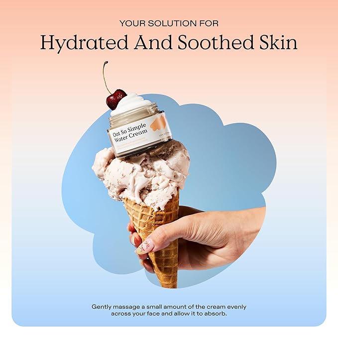KraveBeauty Oat So Simple Water Cream Refill, Enriched With Oat & Squalane To Soothe & Lock In Moisture, Everyday Moisturizer, For All Skin Types, Vegan & Cruelty Free, 6.76 fl oz