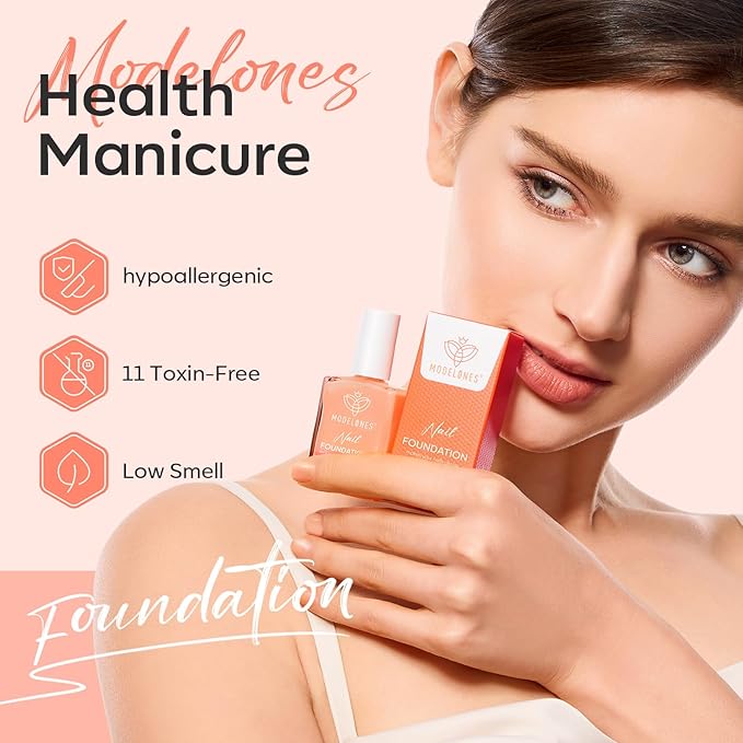 modelones Nail Strengthener Jelly Nude Nail Repair for Damaged Nails Strengthening Polish 15ml Nail Growth and Strengthener Natural Concealer Foundation Nail Care Gifts for Women