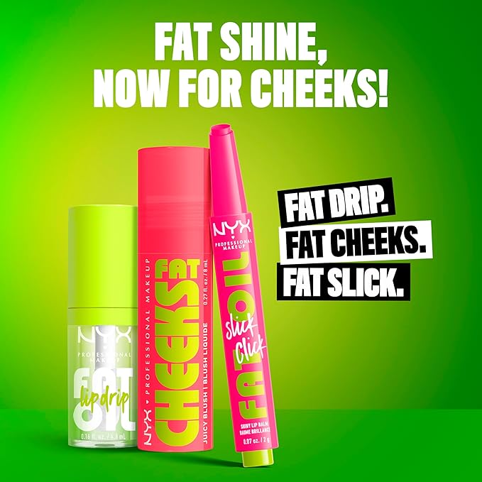 NYX PROFESSIONAL MAKEUP Fat Cheeks Liquid Blush, Buildable, Dewy Blush with Long-Lasting 12HR Wear - Guava Gush (Bright Pink)