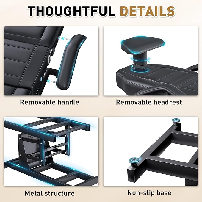 Fully Electric Beauty Chair with 3 Motor for Clients, Multi-Functional Adjustable Backrest and Legrest Tattoo Bed for Estheticians, Facial Bed for Physical Therapy