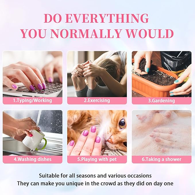 KQueenest Ombre French Press on Nails Short Square, Dark Purple Black Fake Nails Short Coffin, Gradient Color Acrylic Nails Press Ons, Soft Gel Glue on Nails for Women Decoration in 30 Pcs